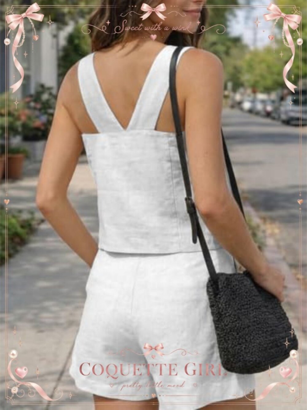 Linen Crop Top Sleeveless Square Neck Loose Tank Top Summer Casual - Picture 2 of 4
